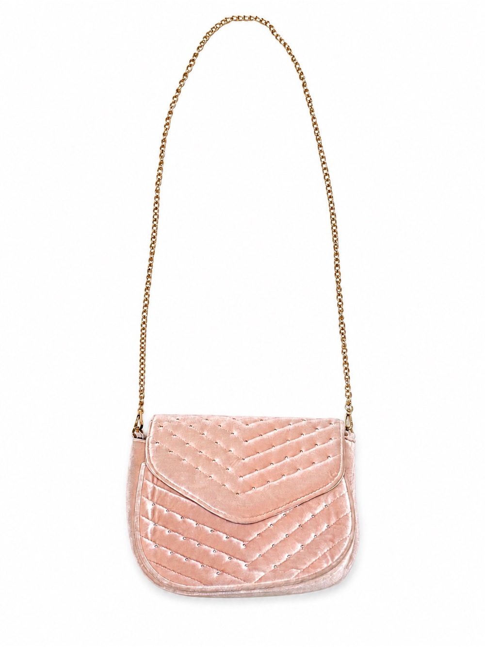 Urban Expressions Andromeda Blush Velvet Studded Crossbody Bag - Picture 2 of 8